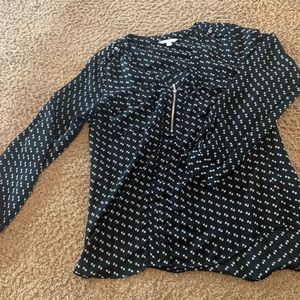 Arrow Sheer Zipper Blouse